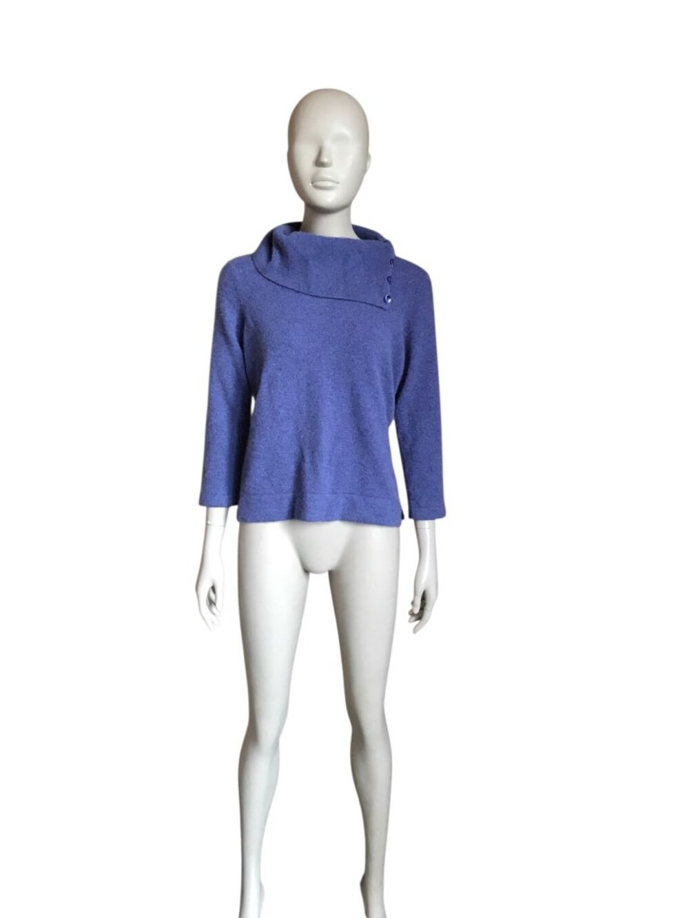 Jones New York Purple 3/4 Sleeve Cashmere Sweater